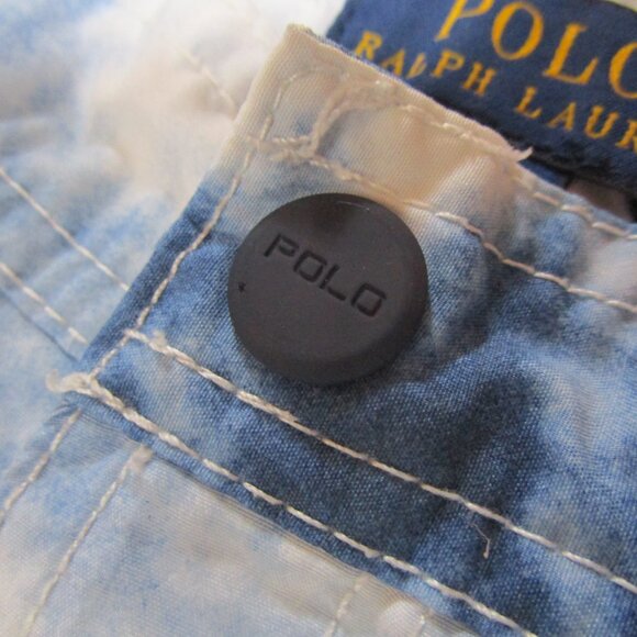 POLO RALPH LAUREN BOYS NAVY BLUE WHITE TIE DYE SWIM SHORTS BIG PONY SZ 7 EUC - Picture 4 of 15